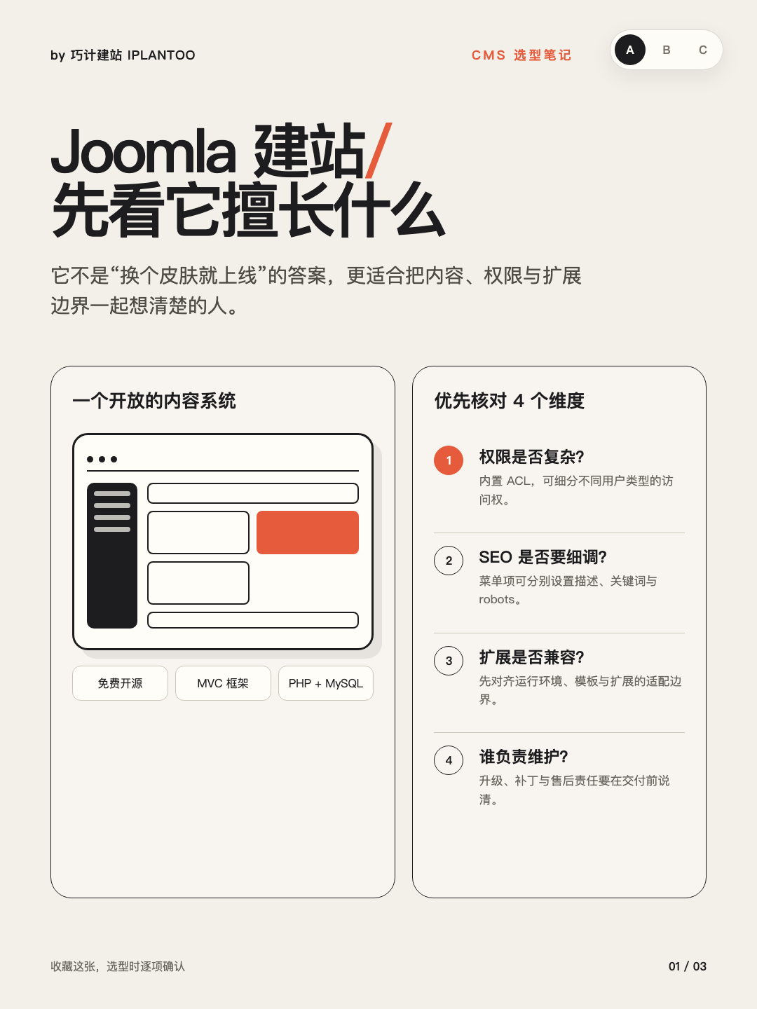 Joomla 建站选型｜官方五页事实核对路径
